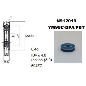 Con lăn vòng bi sứ bearing roller guide Yuasa No. N912019